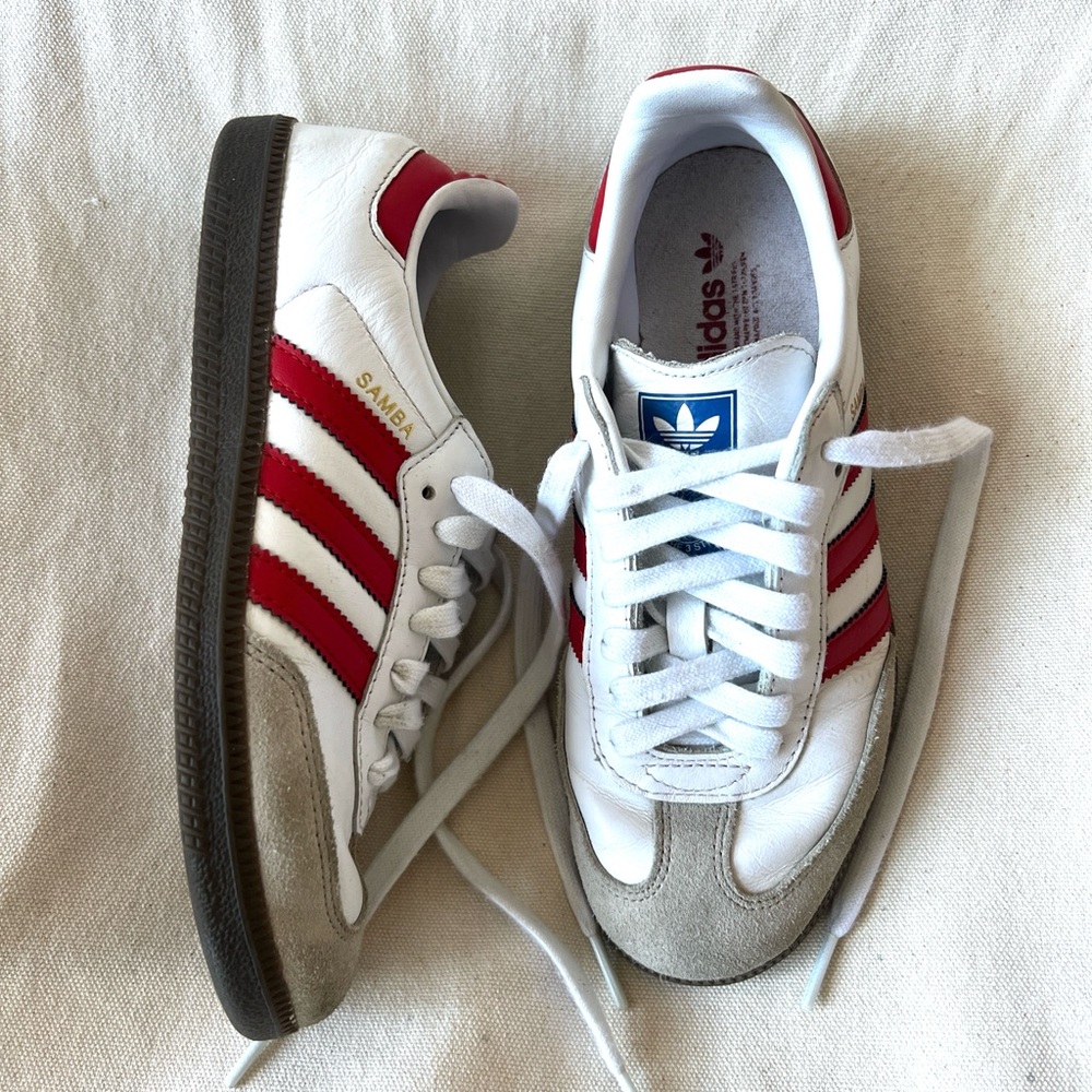 Adidas Samba OG Shoes Sneakers - White / Better Scarlet (IG1025)